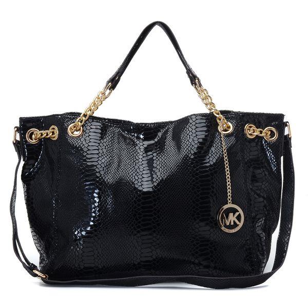 michael kors jet set chain python-pregede shoulder tote svart Vakker Engros Salg 8yq5y